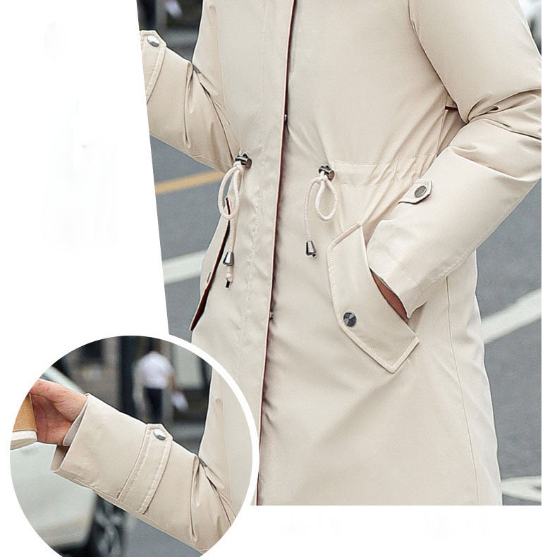 ❄️ Zimní speciály ❄️ Dámský zimní kabát s kapucí a kožešinovým límcem Casual Parka Coat