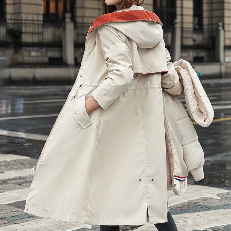 ❄️ Zimní speciály ❄️ Dámský zimní kabát s kapucí a kožešinovým límcem Casual Parka Coat