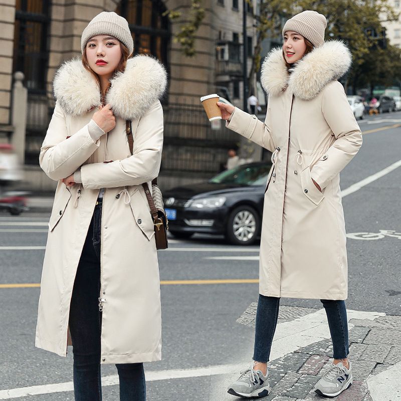 ❄️ Zimní speciály ❄️ Dámský zimní kabát s kapucí a kožešinovým límcem Casual Parka Coat