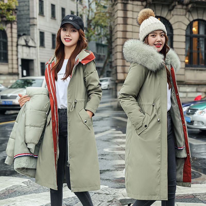 ❄️ Zimní speciály ❄️ Dámský zimní kabát s kapucí a kožešinovým límcem Casual Parka Coat