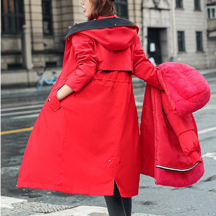 ❄️ Zimní speciály ❄️ Dámský zimní kabát s kapucí a kožešinovým límcem Casual Parka Coat