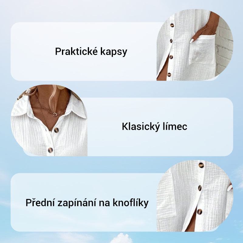 Dámské minimalistické košilové šaty