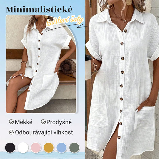 Dámské minimalistické košilové šaty