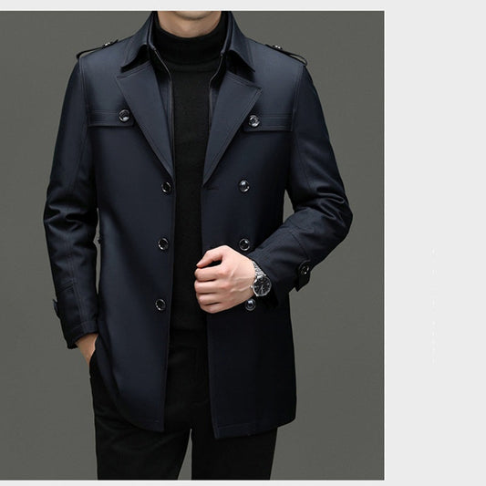 🔥59% discount🔥Men's Medium-Length Trench Coat with Detachable Inner🔥 Free Delivery