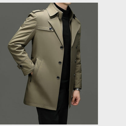 🔥59% discount🔥Men's Medium-Length Trench Coat with Detachable Inner🔥 Free Delivery