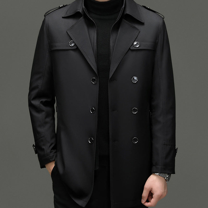 🔥59% discount🔥Men's Medium-Length Trench Coat with Detachable Inner🔥 Free Delivery
