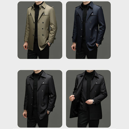 🔥59% discount🔥Men's Medium-Length Trench Coat with Detachable Inner🔥 Free Delivery