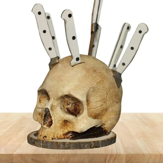 🎃Kreativní držák na nůžky ve tvaru lebky z pryskyřice