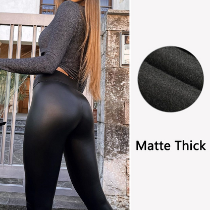 🔥Thickened Warmth, Fall & Winter Comfort – Women's Faux Leather High-Waist Leggings ✨