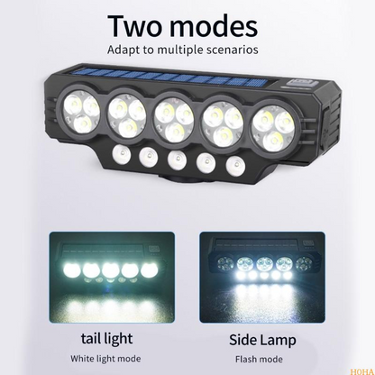 Solární a USB dobíjecí cyklistická lampa