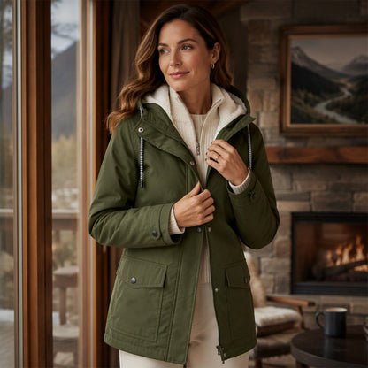 🍂Women's Plush-Lined Windproof Hooded Jacket