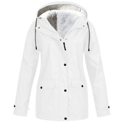 🍂Women's Plush-Lined Windproof Hooded Jacket