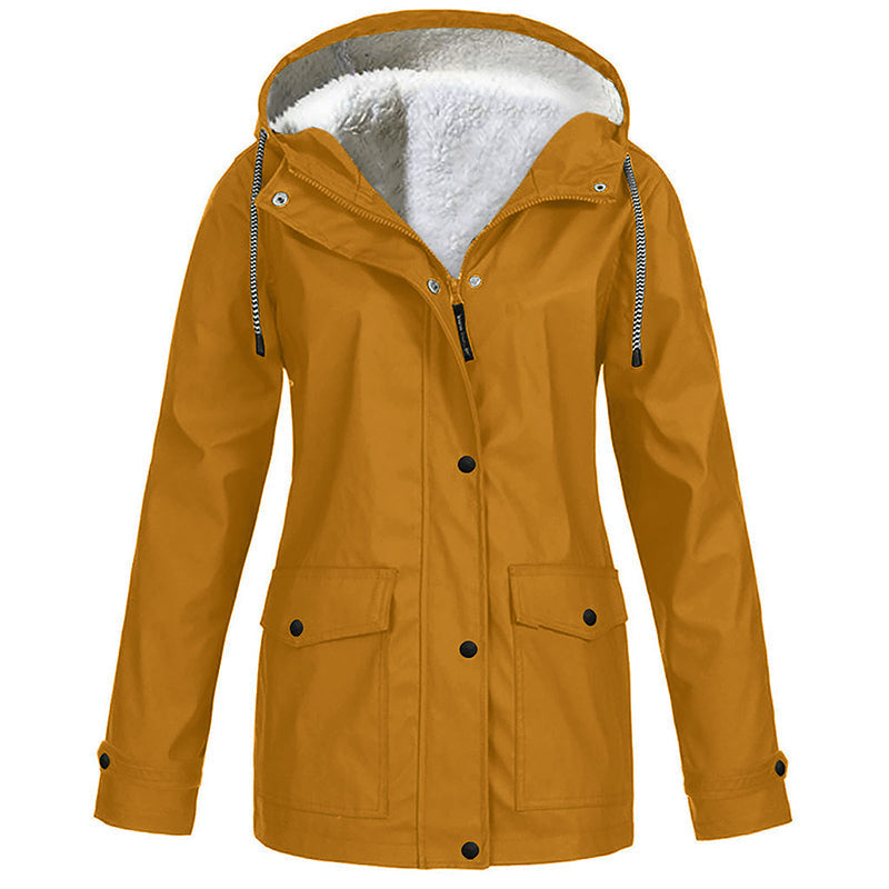 🍂Women's Plush-Lined Windproof Hooded Jacket