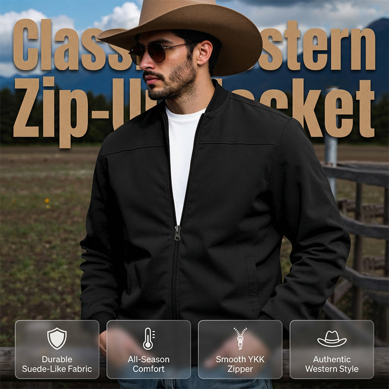 🤠Classic Western, Retro Casual – Men's Classic Western Zip-Up Jacket ✨