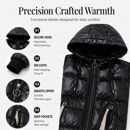 Women's Winter Warm Hooded Mid-Length Coats
