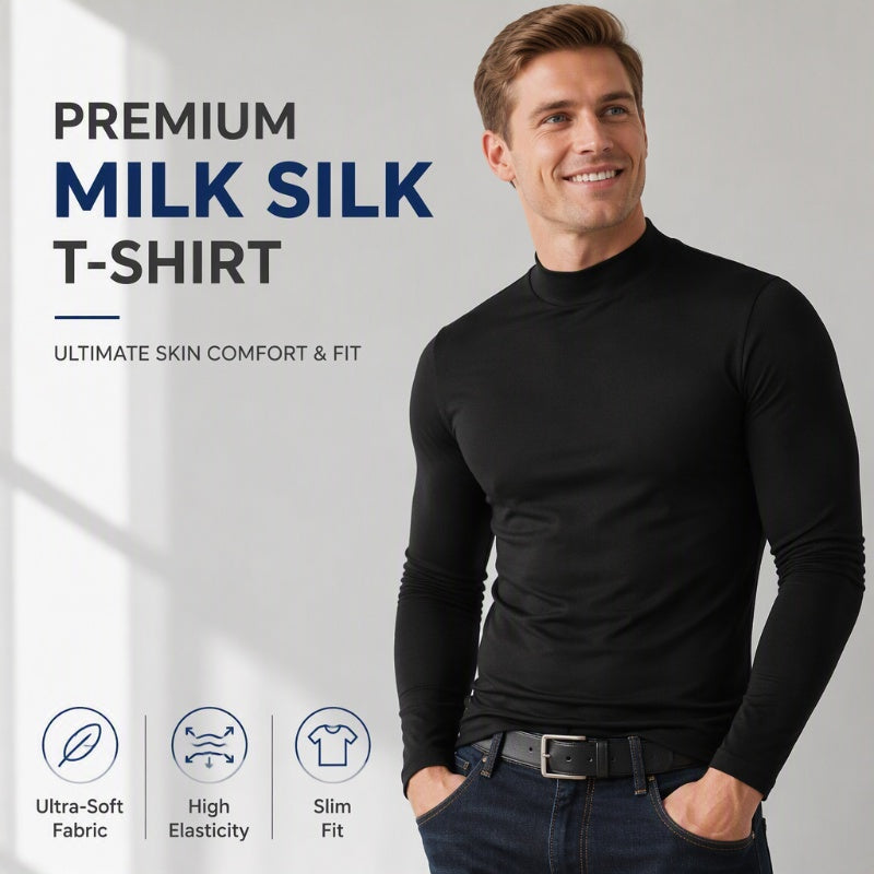 ⏰Black Friday Mega Deal：ONLY ￡11.99!!!✨Men's Slim Fit Mock Turtleneck Top – Sleek, Stretchy, Modern Everyday Essential