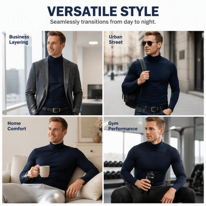 ⏰Black Friday Mega Deal：ONLY ￡11.99!!!✨Men's Slim Fit Mock Turtleneck Top – Sleek, Stretchy, Modern Everyday Essential