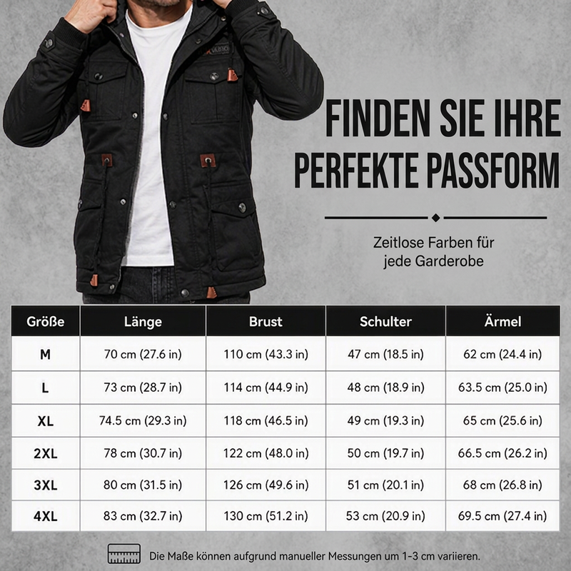 ✨Men’s thermal winter jacket with a detachable hood
