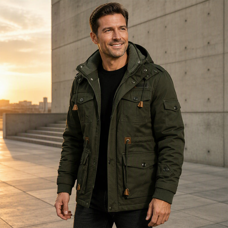 ✨Men’s thermal winter jacket with a detachable hood