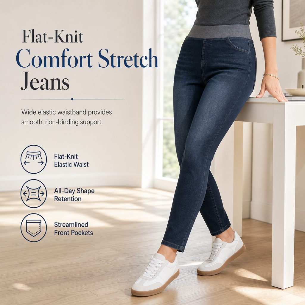 🤠👖 Women's High-Rise Pull-On Slim Fit Dark Wash Denim Jeans ✨