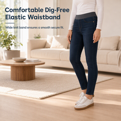 🤠👖 Women's High-Rise Pull-On Slim Fit Dark Wash Denim Jeans ✨