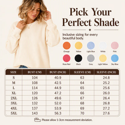 Textured Look, Relaxed Fit | Women's Waffle-Knit Loose-Fit Sweatshirt