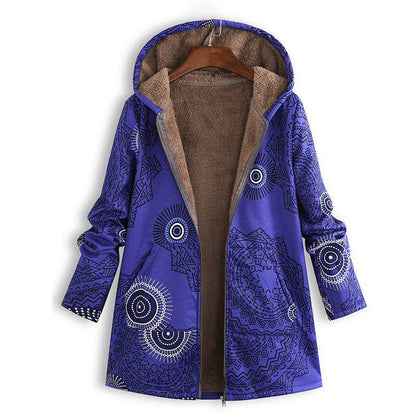 Vintage Leaf Print & Hooded — Women’s Coat 🍂🧥
