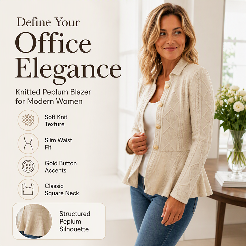🖤Black Friday Sale:50% OFF🖤✨ Elegant Gathered Peplum Blazer For Women