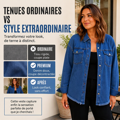 💖Black Friday Mega Deal – 50% off!💖 👚Women's Raw Edge Ripped Denim Jacket