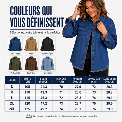 💖Black Friday Mega Deal – 50% off!💖 👚Women's Raw Edge Ripped Denim Jacket