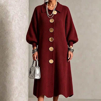 🖤Black Friday Sale:50% OFF🖤Women's Lantern Sleeve Ribbed Knit Maxi Dress