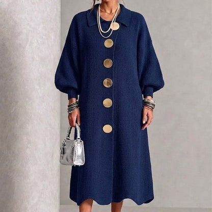 🖤Black Friday Sale:50% OFF🖤Women's Lantern Sleeve Ribbed Knit Maxi Dress