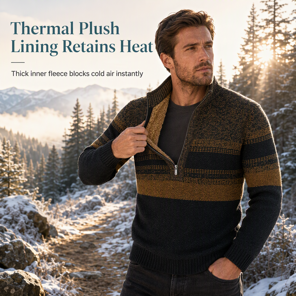 👕 Men's Hooded Fleece Plaid Sweater