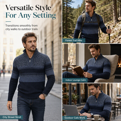 👕 Men's Hooded Fleece Plaid Sweater