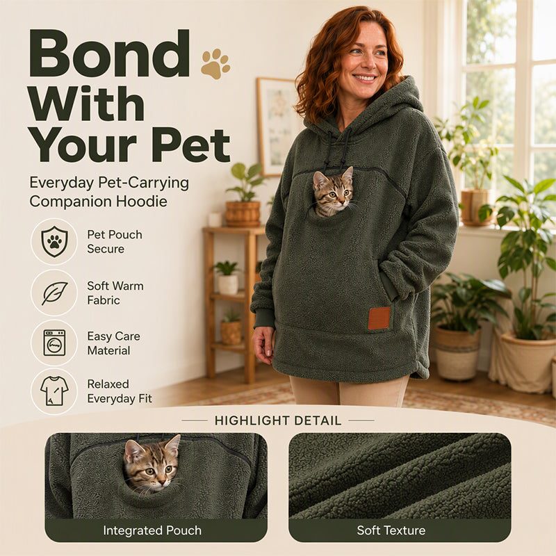 ⏰Last Day Hot Sales - 50% OFF🐾 Cozy Fleece Pet Bonding Pouch Hoodie