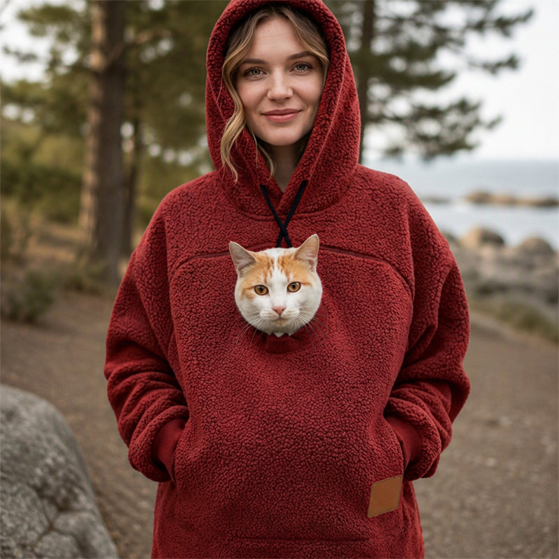 ⏰Last Day Hot Sales - 50% OFF🐾 Cozy Fleece Pet Bonding Pouch Hoodie