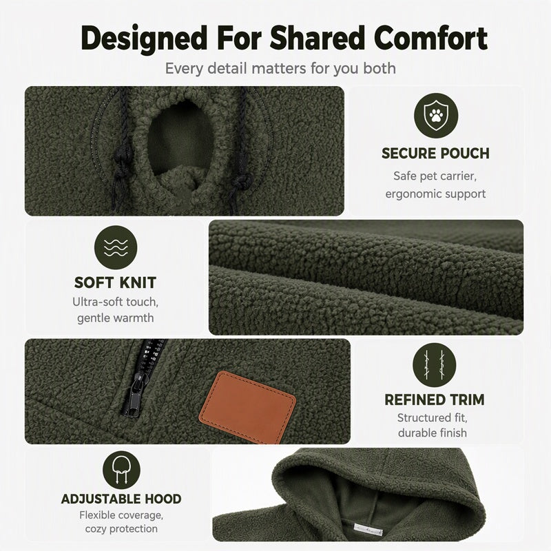 ⏰Last Day Hot Sales - 50% OFF🐾 Cozy Fleece Pet Bonding Pouch Hoodie
