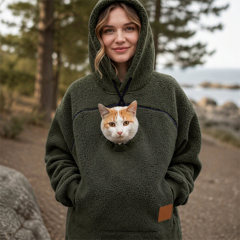 ⏰Last Day Hot Sales - 50% OFF🐾 Cozy Fleece Pet Bonding Pouch Hoodie