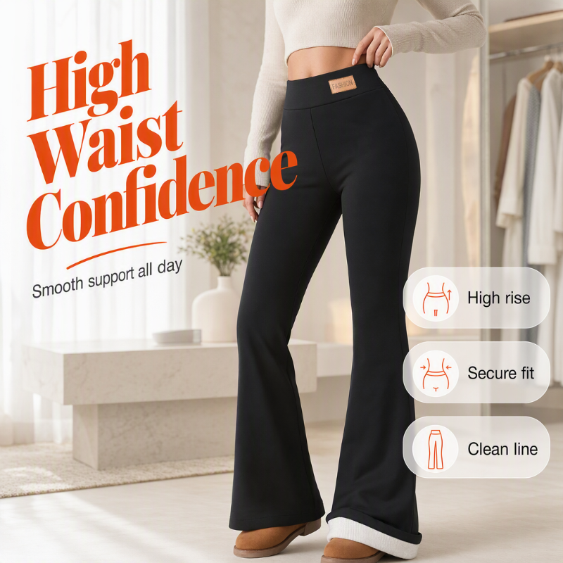 ❄️👖 Women's Plush-Lined Flare Leggings | Cozy Warmth & Flattering Shape ✨
