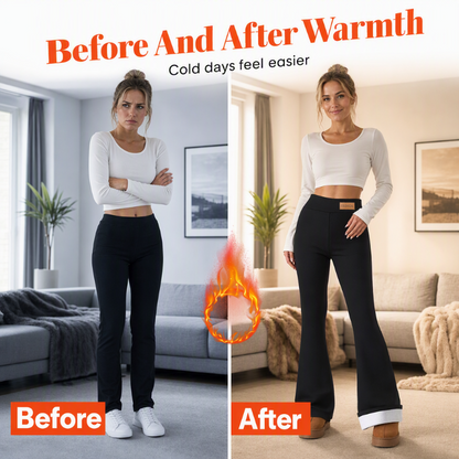 ❄️👖 Women's Plush-Lined Flare Leggings | Cozy Warmth & Flattering Shape ✨