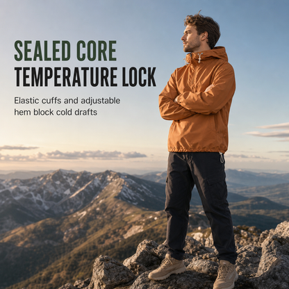 🌬️Windproof & Heat-Locking, Outdoor Protection – Men's Hooded Hiking Windbreaker Jacket ✨