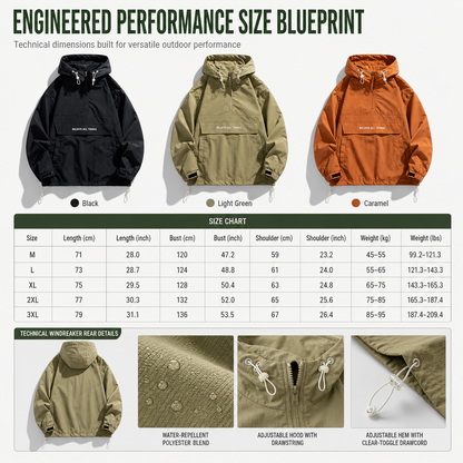 🌬️Windproof & Heat-Locking, Outdoor Protection – Men's Hooded Hiking Windbreaker Jacket ✨