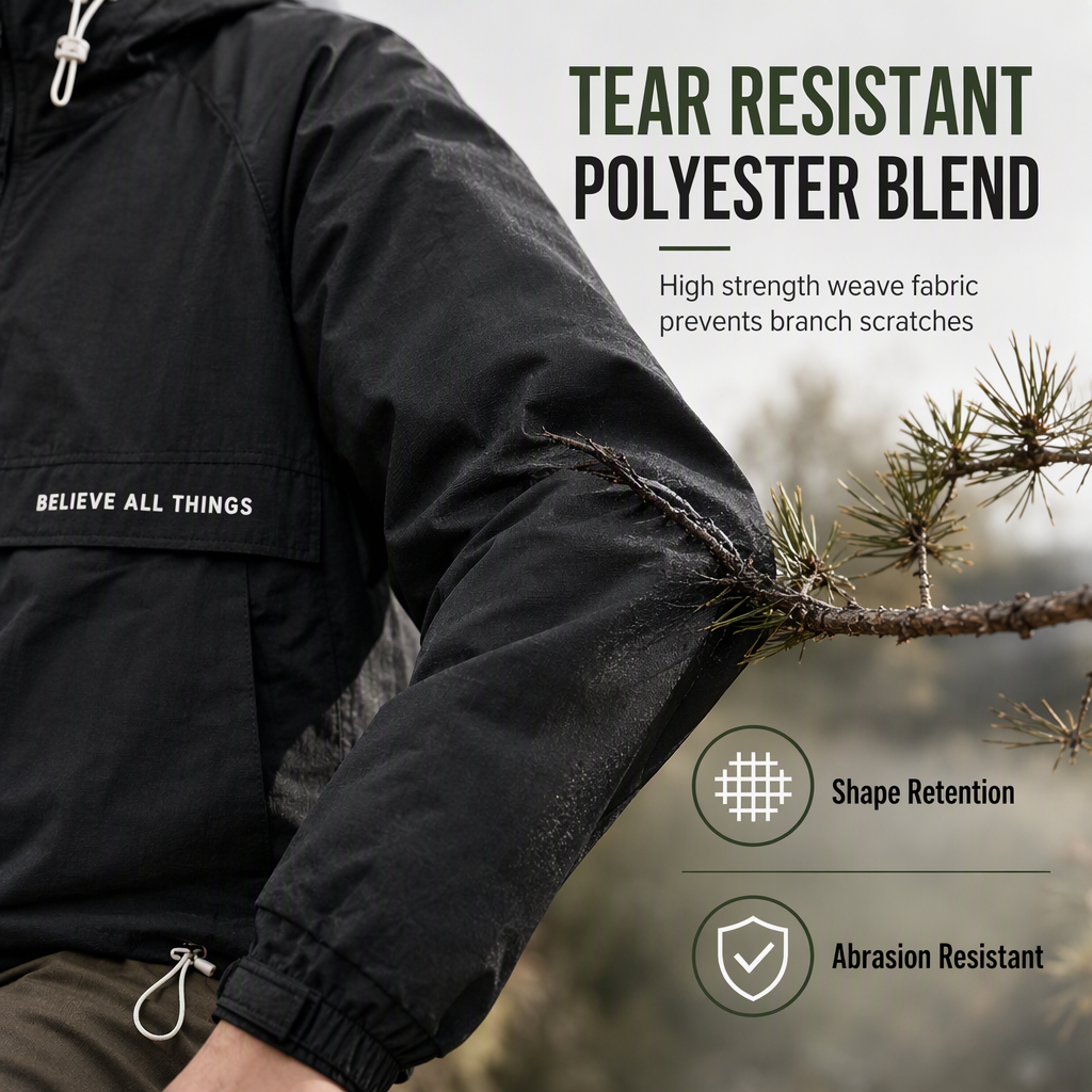 🌬️Windproof & Heat-Locking, Outdoor Protection – Men's Hooded Hiking Windbreaker Jacket ✨