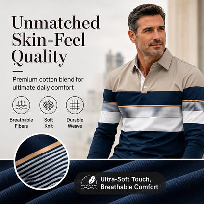 Men's Classic Color-Block Striped Top