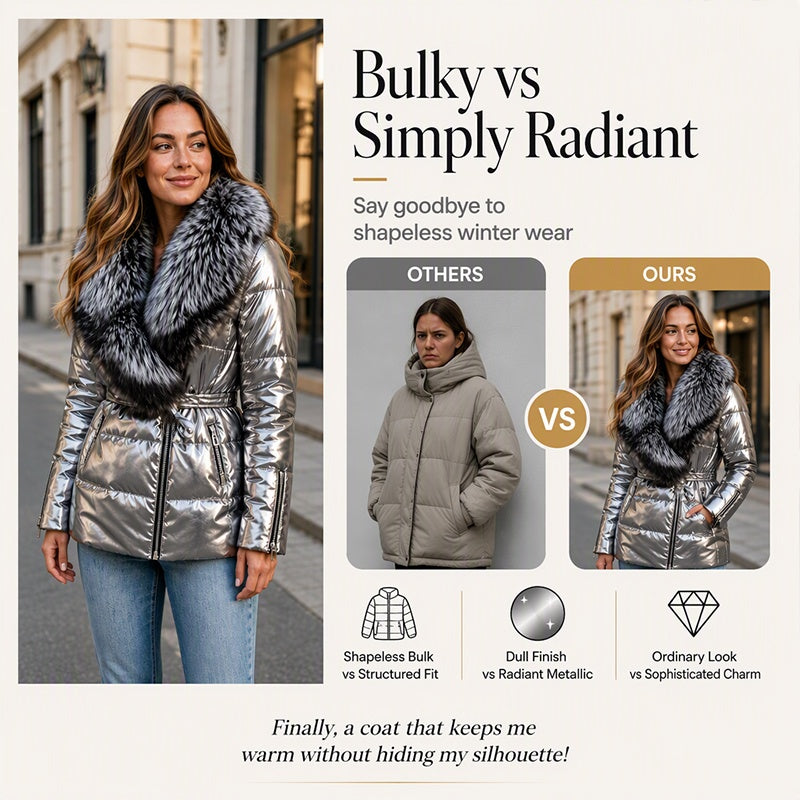 🖤Black Friday Sale🖤❄️Women's Padded Jacket with Faux Fur Collar