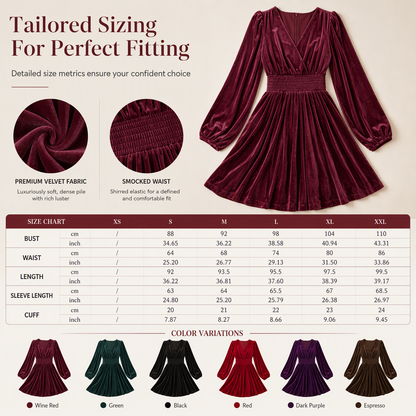 Women's Solid Color Velvet V Neck Long Sleeve Maxi Dress
