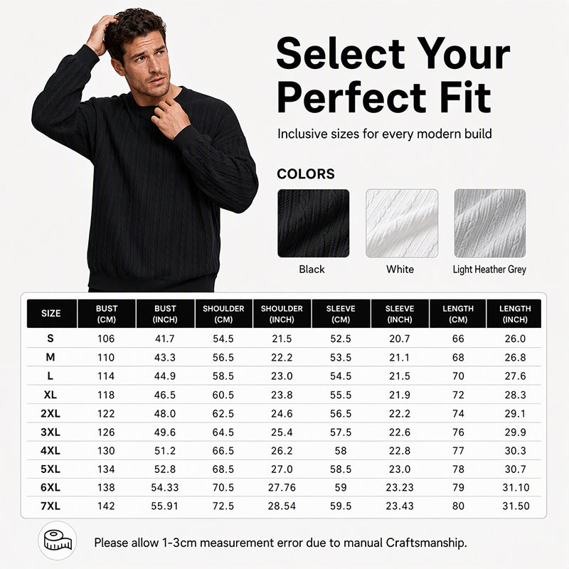 Men's Cable Knit Crewneck Sweatshirt