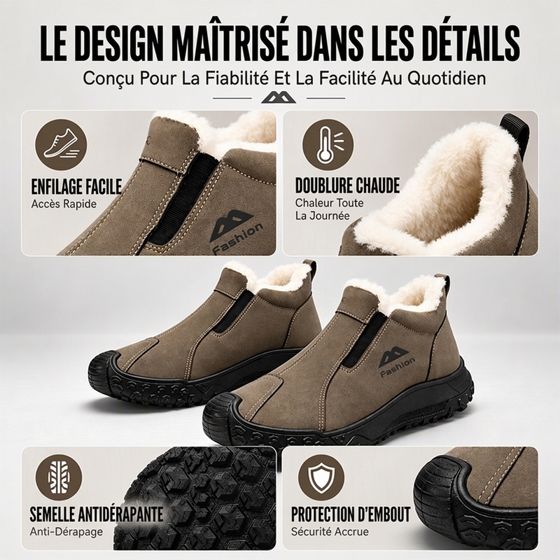 🔥 50% de réduction 🔥Chaussures de marche pour hommes avec doublure en peluche d'hiver