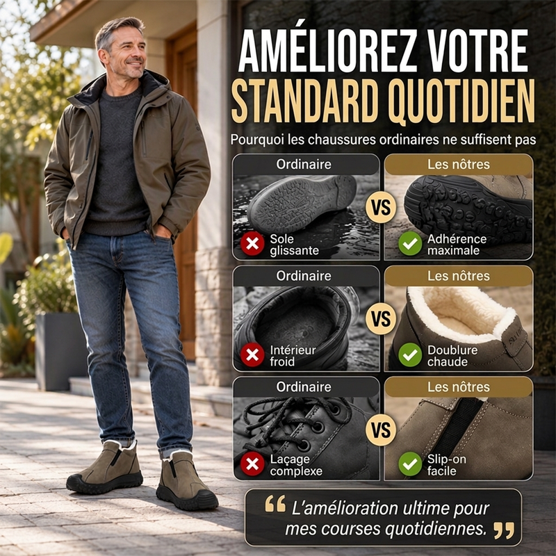🔥 50% de réduction 🔥Chaussures de marche pour hommes avec doublure en peluche d'hiver