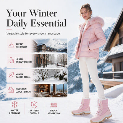 👢 Women's Waterproof Plush-Lined Mid-Calf Snow Boots